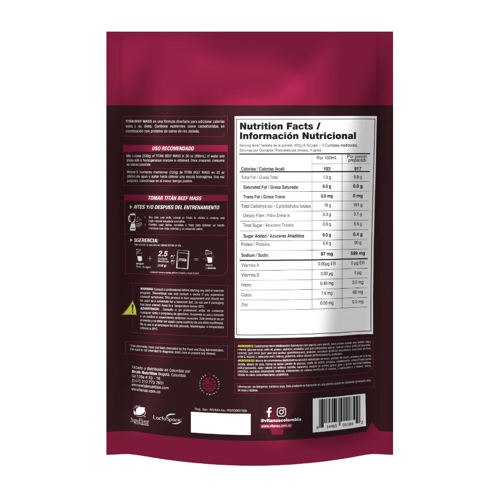 TITAN BEEF MASS - 2LB