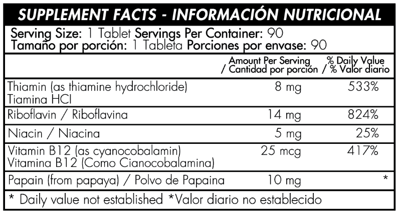 COMPLEJO B CON VITAMINA B-12, 90 TABLETAS