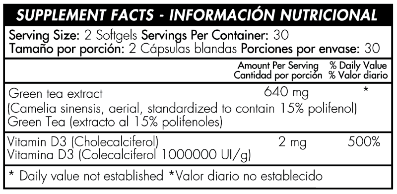 EXTRACTO DE TE VERDE 320MG - 60 SOFTGELS