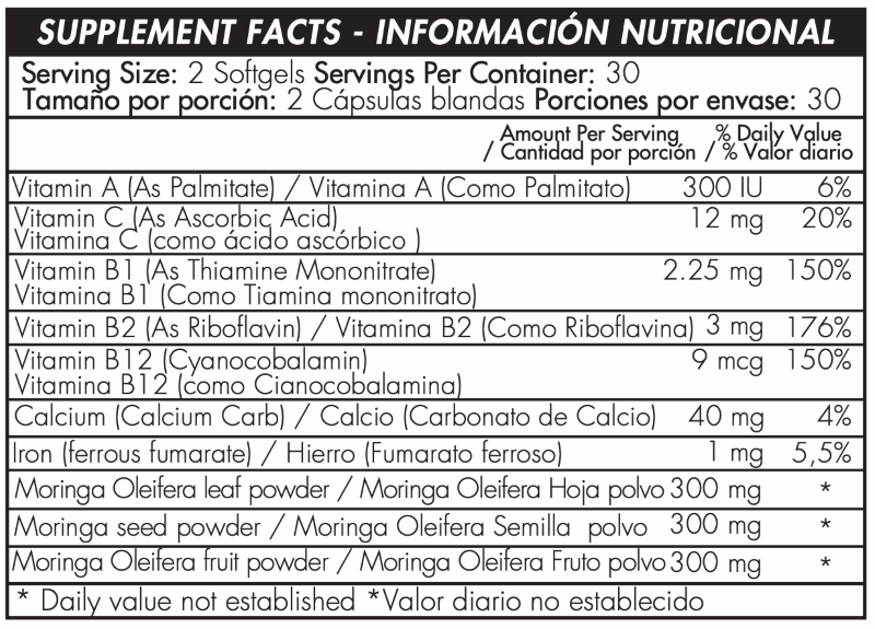 MORINGA COMPLEX - 60 SOFTGELS