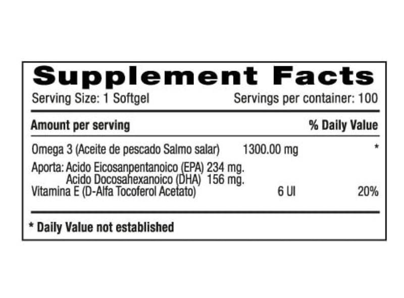 OMEGA 3 EPA + DHA X 100 SOFTGELS