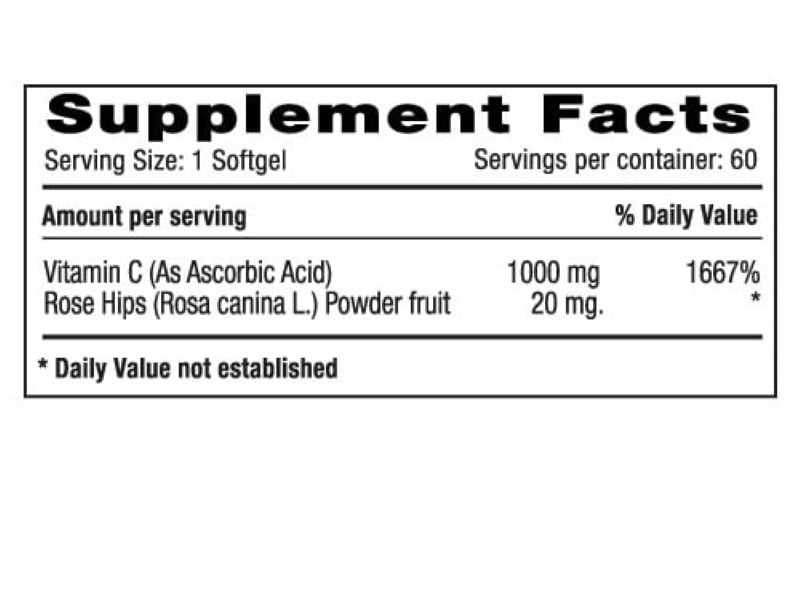 VITAMIN C 1.000 MG WITH ROSE HIPS