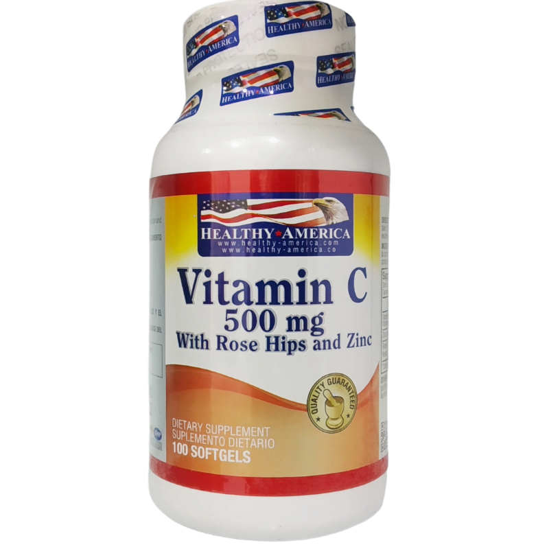 VITAMINA C 500MG CON ROSE HIPS Y ZINC - 60 SOFTGELS