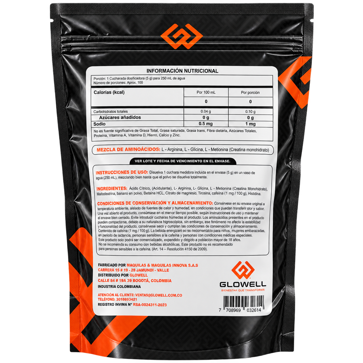 CREATINA ANIMAL+ TECH 500 g - GLOWELL