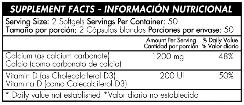 CALCIO LIQUIDO CON VITAMINA D3 - 100 SOFTGELS