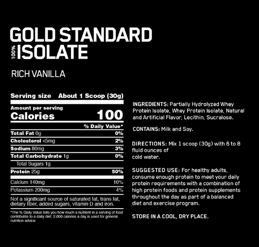 100% WHEY GOLD STANDARD ISOLATE