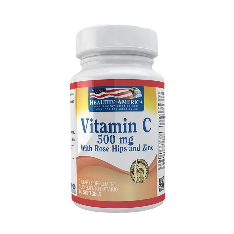 VITAMINA C 500MG CON ROSE HIPS Y ZINC - 100 SOFTGELS