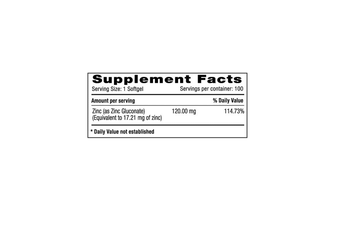 GLUCONATO DE ZINC - 120MG