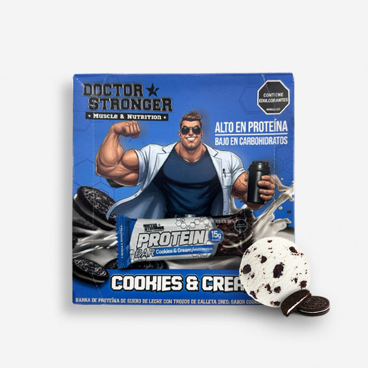 STRONG BAR -COOKIES & CREAM - CAJA 12 UNIDADES