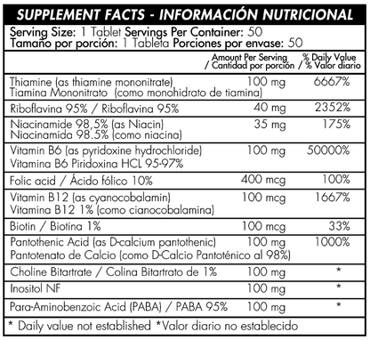 B-100 COMPLEX - 50 TABLETAS