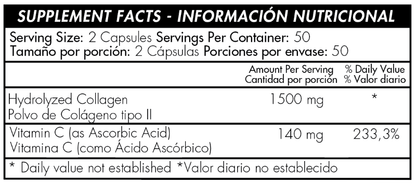 COLAGENO HIDROLIZADO COMPLEX CON VITAMINA C - 100 CAPSULAS