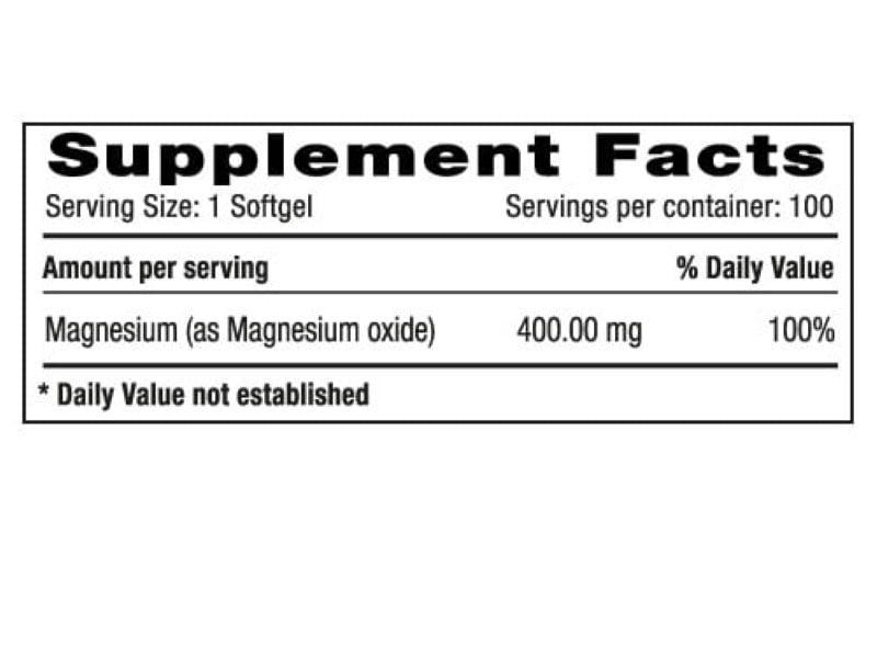 MAGNESIO 400 MG - 100 SOFTGELS