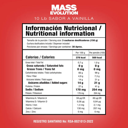 MASS EVOLUTION - 10LB - SUPER PROMOCION