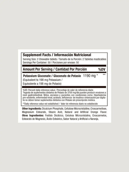 POTASIO CAPSULAS - 595MG MASTICABLE