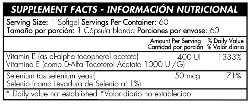 VITAMINA E 400IU CON SELENIO - 100 SOFTGELS