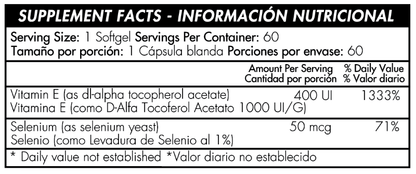 VITAMINA E 400IU CON SELENIO - 100 SOFTGELS