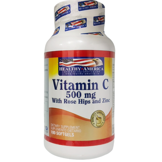 VITAMINA C 500MG CON ROSE HIPS Y ZINC - 60 SOFTGELS