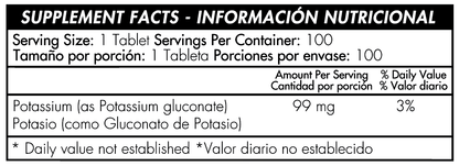 POTASIO 99MG - 100 TABLETAS
