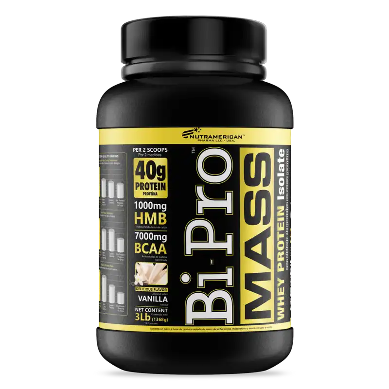 envase bi pro mass sabor vainilla Glowell