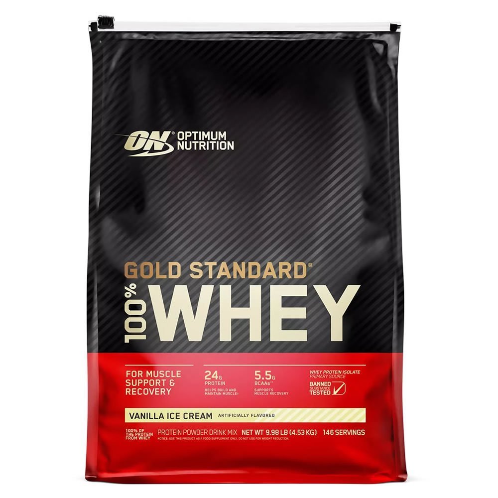 Proteína de 10lb Whey Gold Standard sabor vainilla Glowell