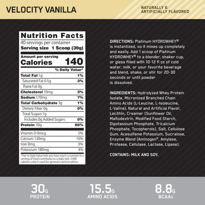 PLATINUM HYDRO WHEY - OPTIMUM NUTRITION