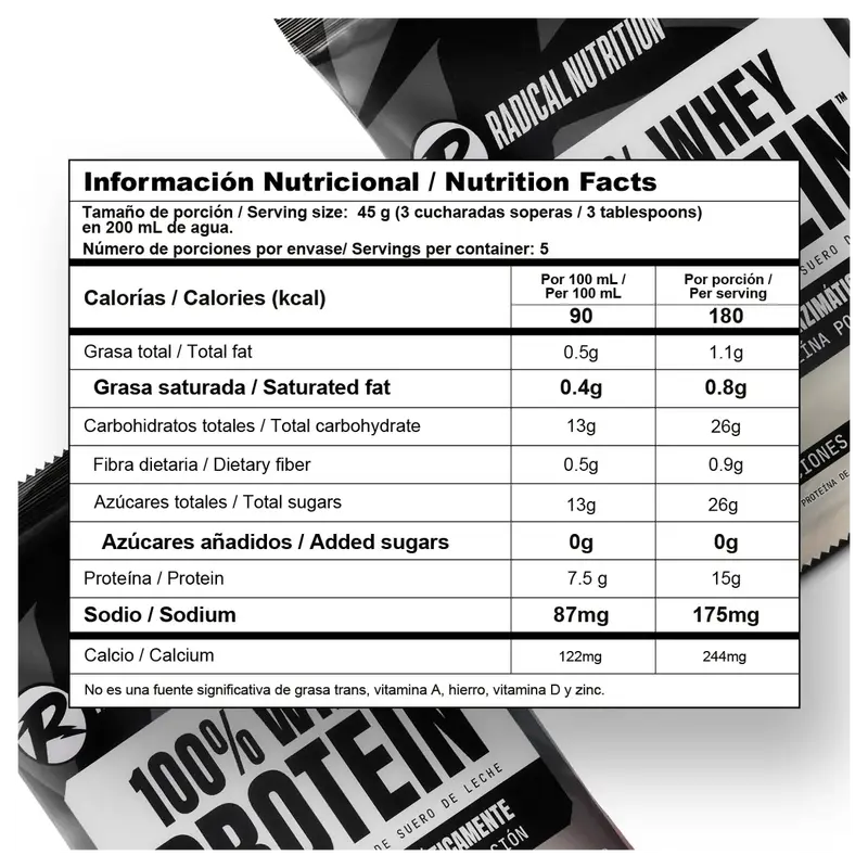 100% WHEY PROTEIN - 5 PORCIONES