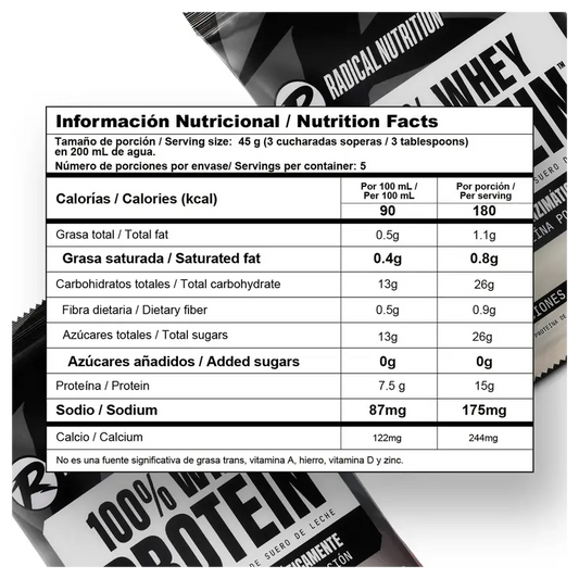 100% WHEY PROTEIN - 5 PORCIONES