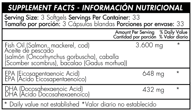 OMEGA-3 FISH OIL 1200MG - 100 SOFTGELS