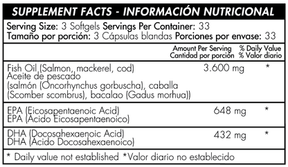 OMEGA-3 FISH OIL 1200MG - 100 SOFTGELS