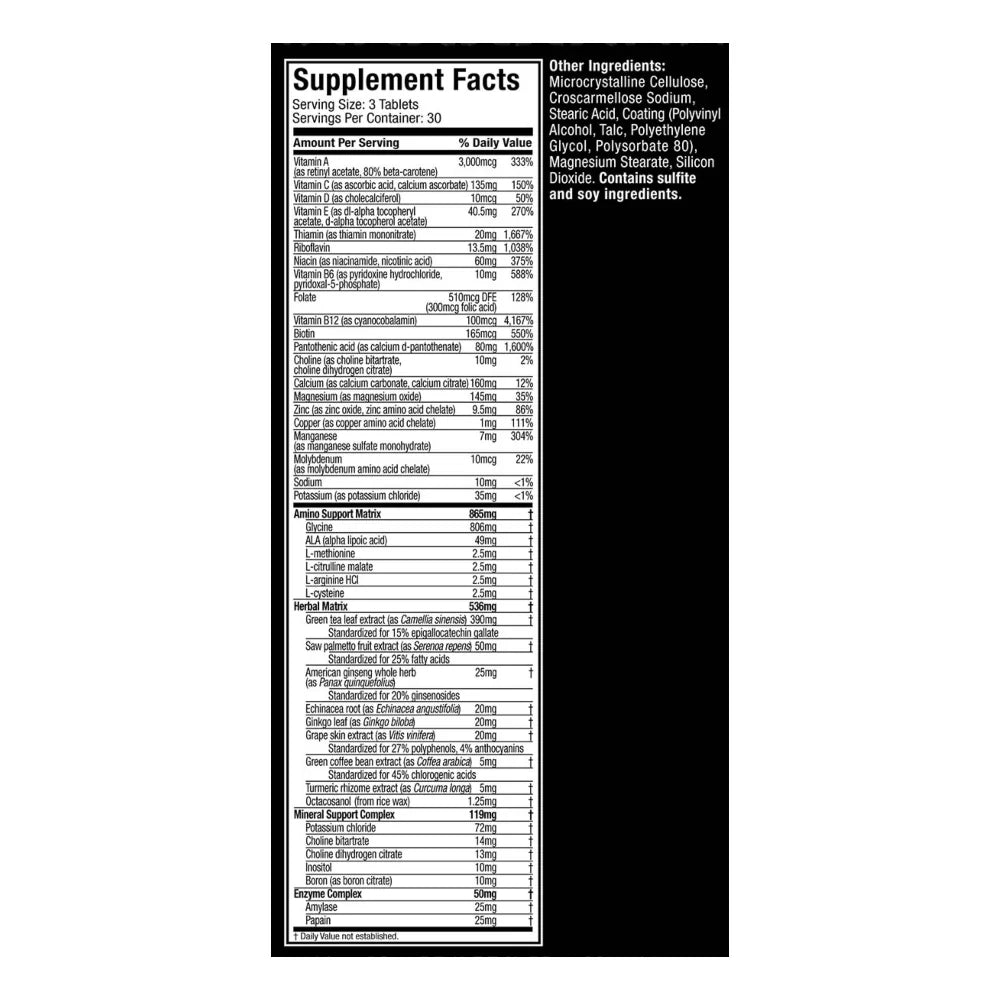 PLATINUM MULTIVITAMIN - 180 TABLETAS