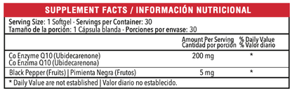 COENZIMA Q-10 CON BIOPERINA - 30 SOFTGELS